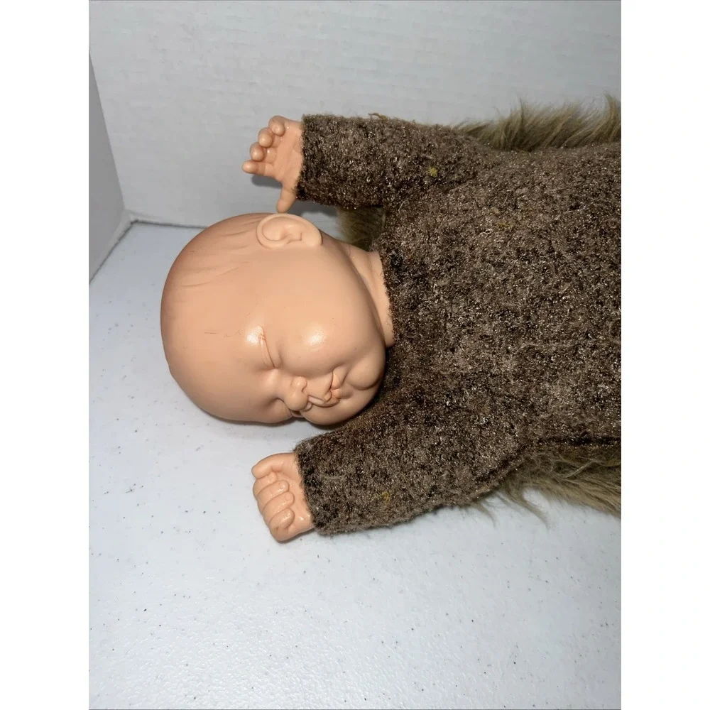 Vintage Anne Geddes Hedgehog Sleeping Baby Doll Plush 16